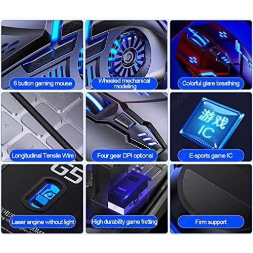 Ratón Gaming Con Cable Sz Aige, RGB 3200 DPI Ergonómico Blanco