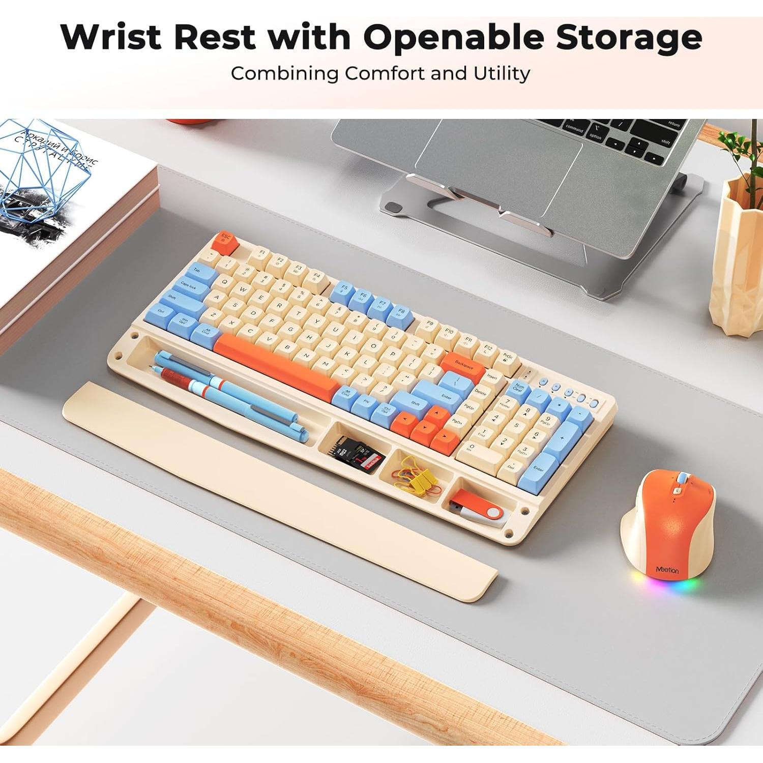 Combo Teclado y Ratón Inalámbricos Meetion C4000 Colorido