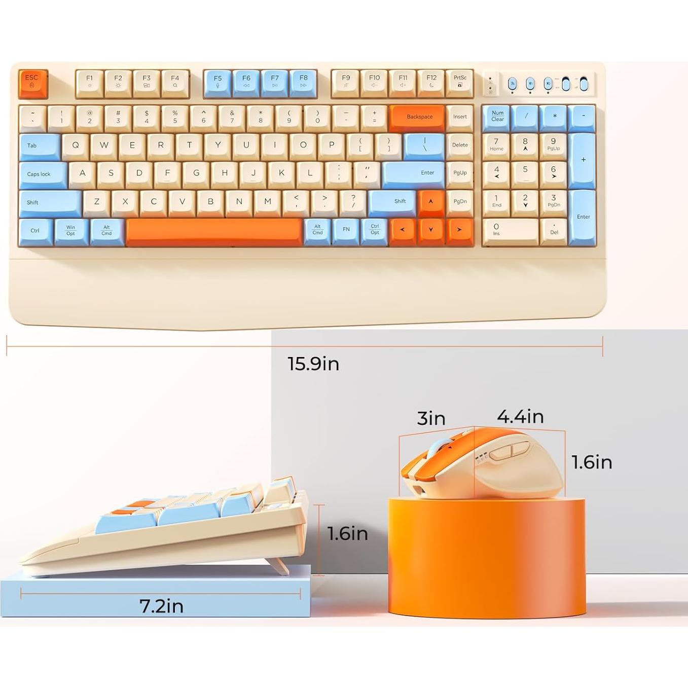 Combo Teclado y Ratón Inalámbricos Meetion C4000 Colorido