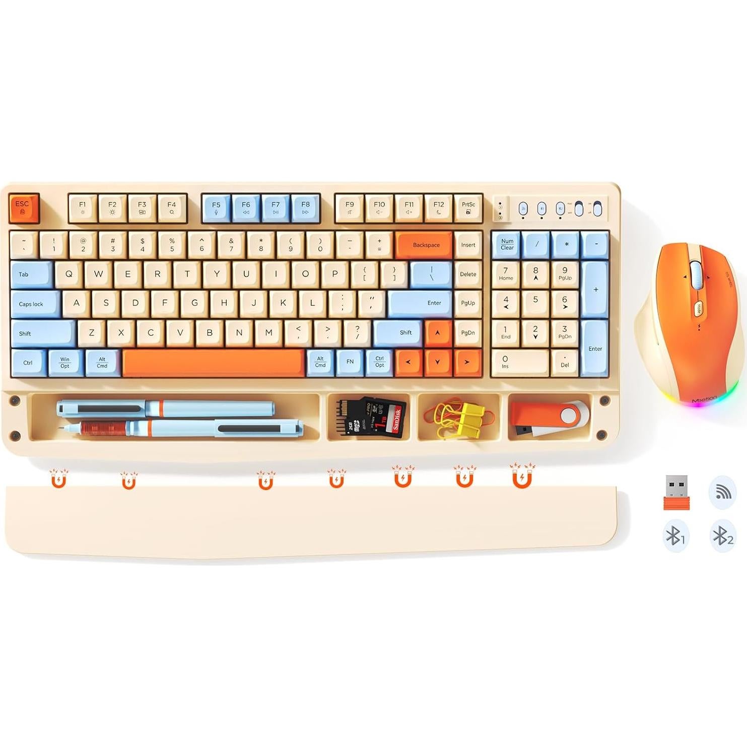 Combo Teclado y Ratón Inalámbricos Meetion C4000 Colorido