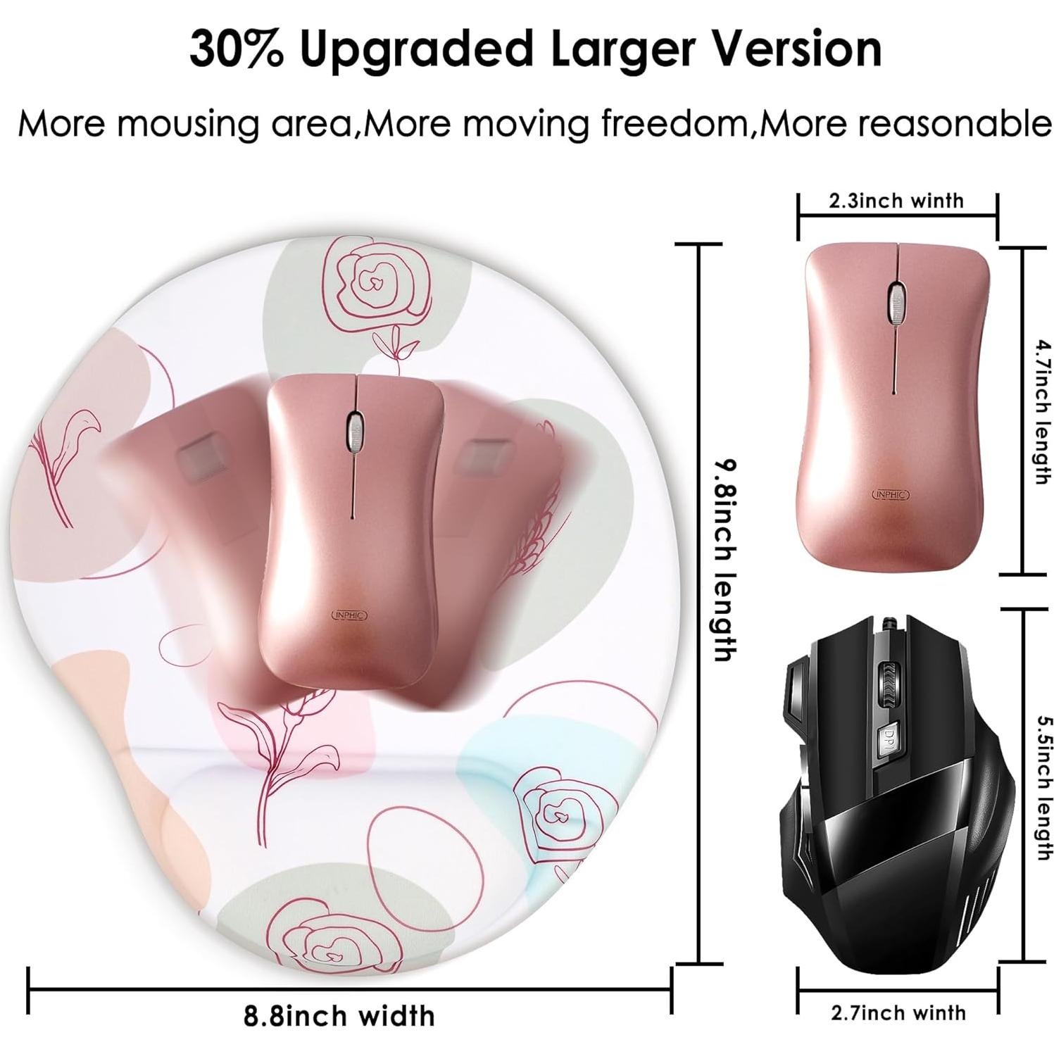 Alfombrilla de Ratón Ergonómica HODYXIN con Soporte Rosa