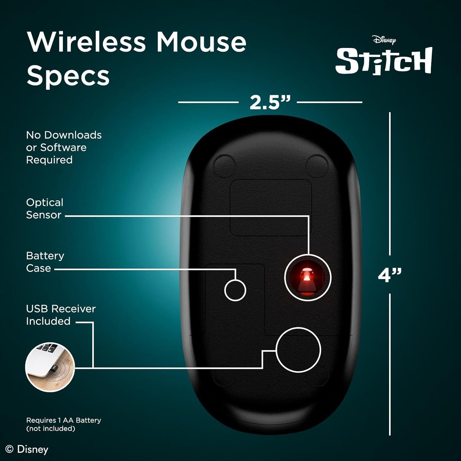 Ratón Inalámbrico Ergonómico iJoy Lilo y Stitch Bluetooth 10.16cm