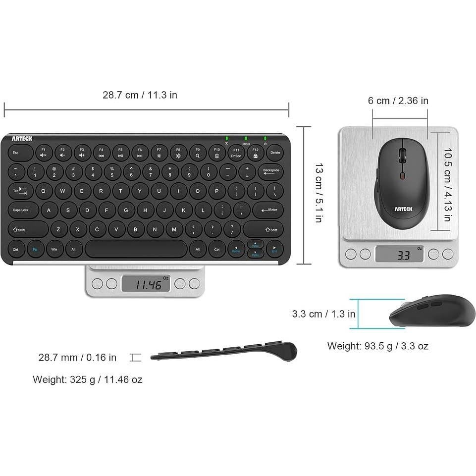 Teclado y Ratón Inalámbricos Arteck HW194/MW165 Ergonómico