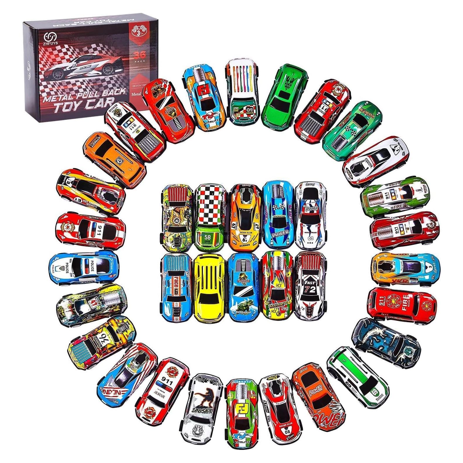 ZHFUYS 36 Coches de Metal Retroceso para Niños 3-8 Años