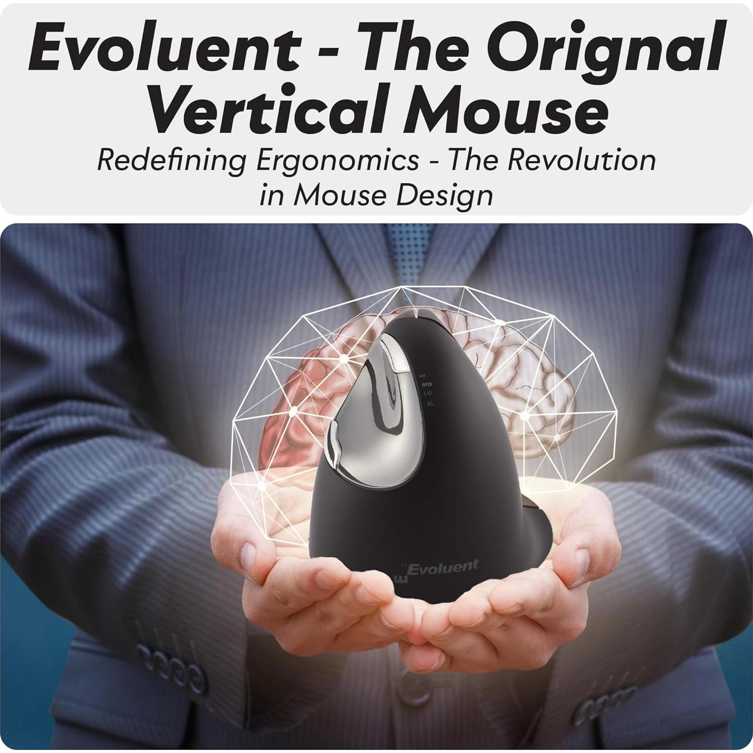 Ratón Vertical Ergonómico Evoluent VM4SW Inalámbrico USB