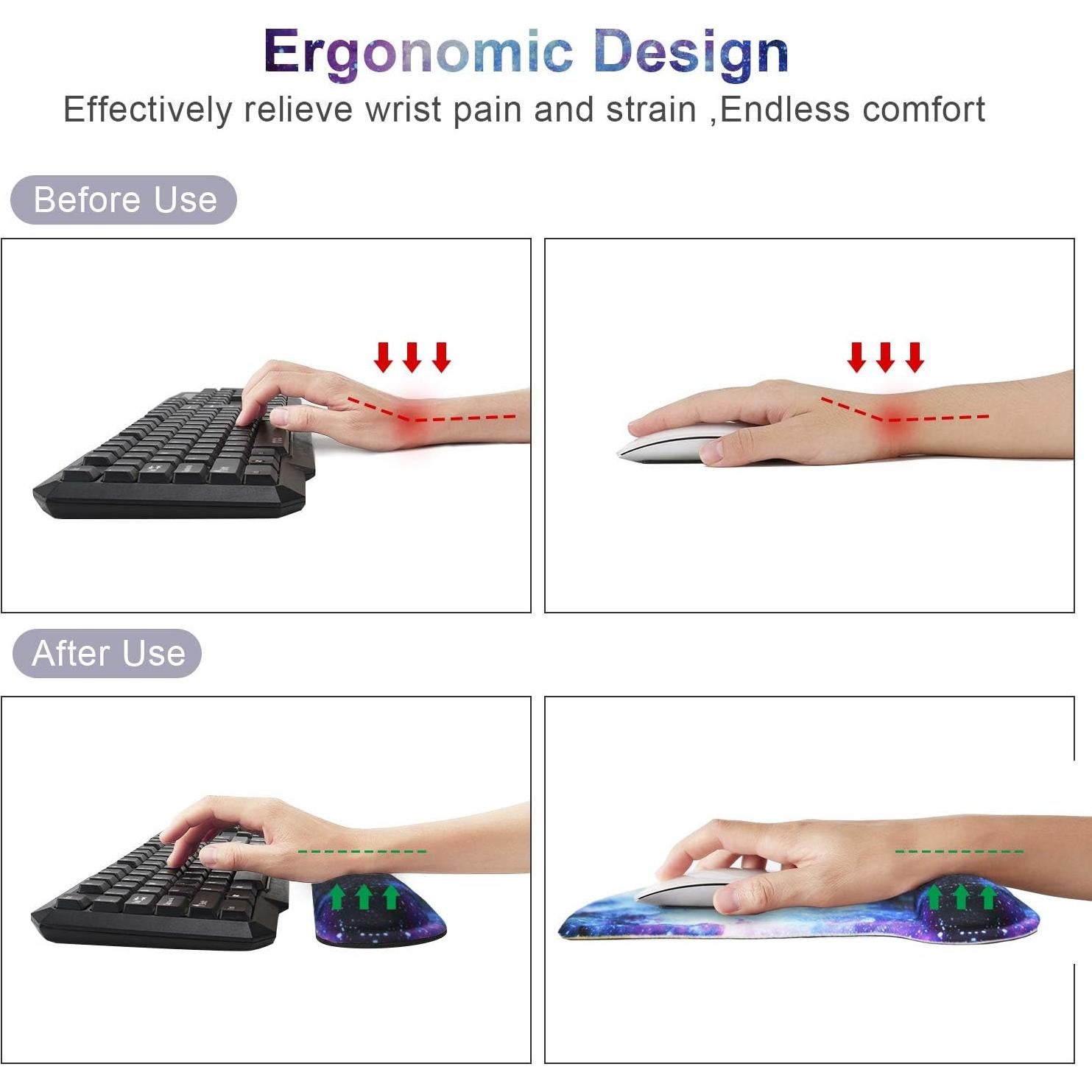 Juego de Alfombrilla de Ratón Ergonómica iVeze Galaxia
