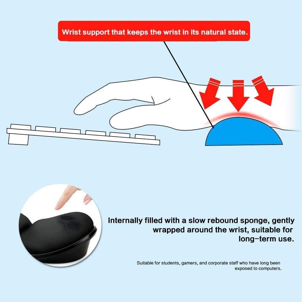 Reposamuñecas Ergonómico LINGSFIRE Espuma Viscoelástica Negro