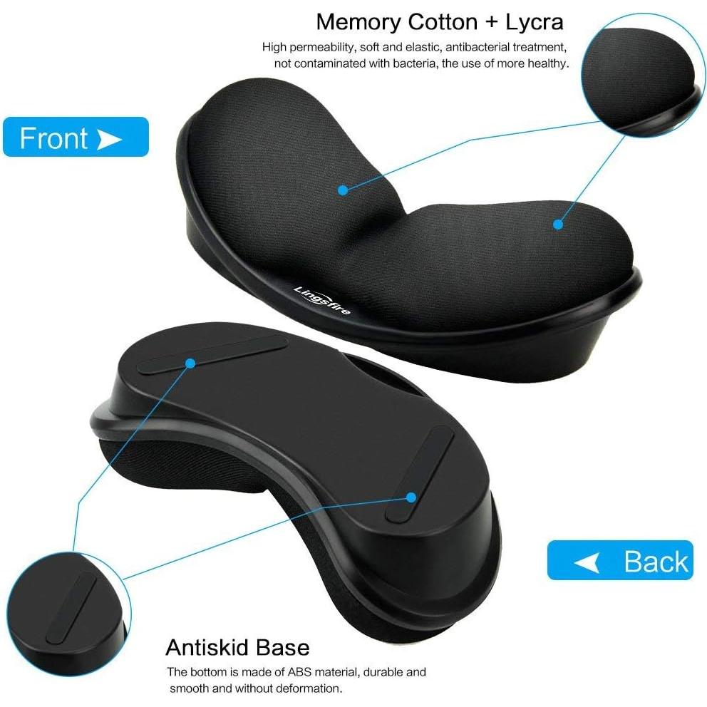 Reposamuñecas Ergonómico LINGSFIRE Espuma Viscoelástica Negro