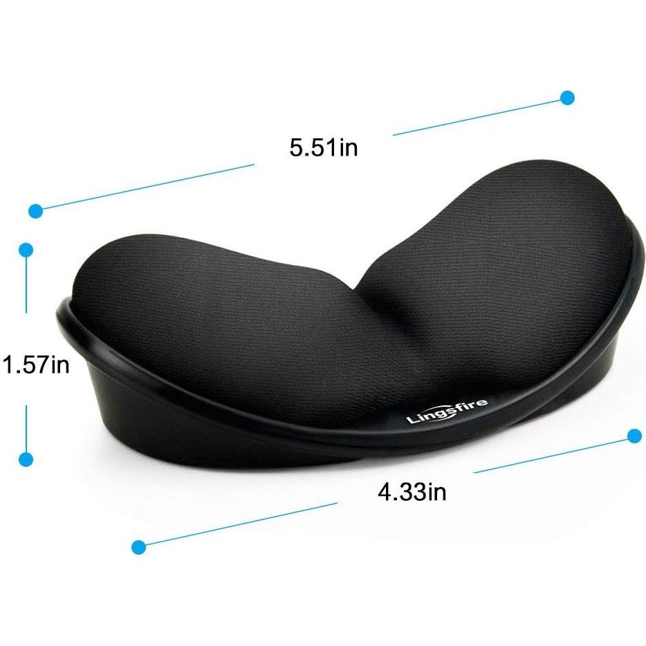 Reposamuñecas Ergonómico LINGSFIRE Espuma Viscoelástica Negro