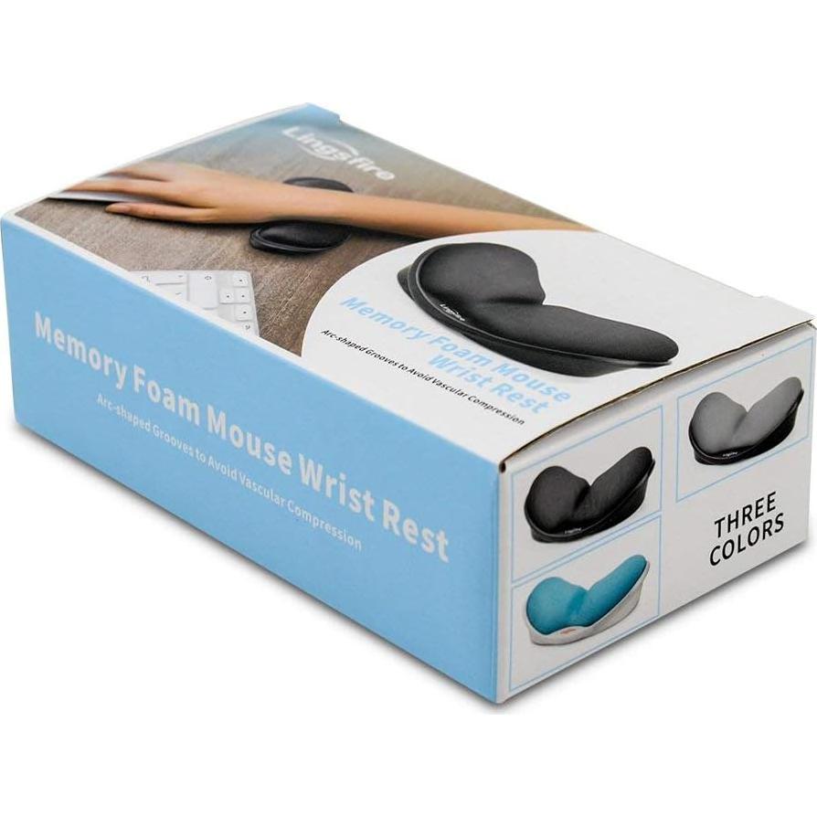 Reposamuñecas Ergonómico LINGSFIRE Espuma Viscoelástica Negro