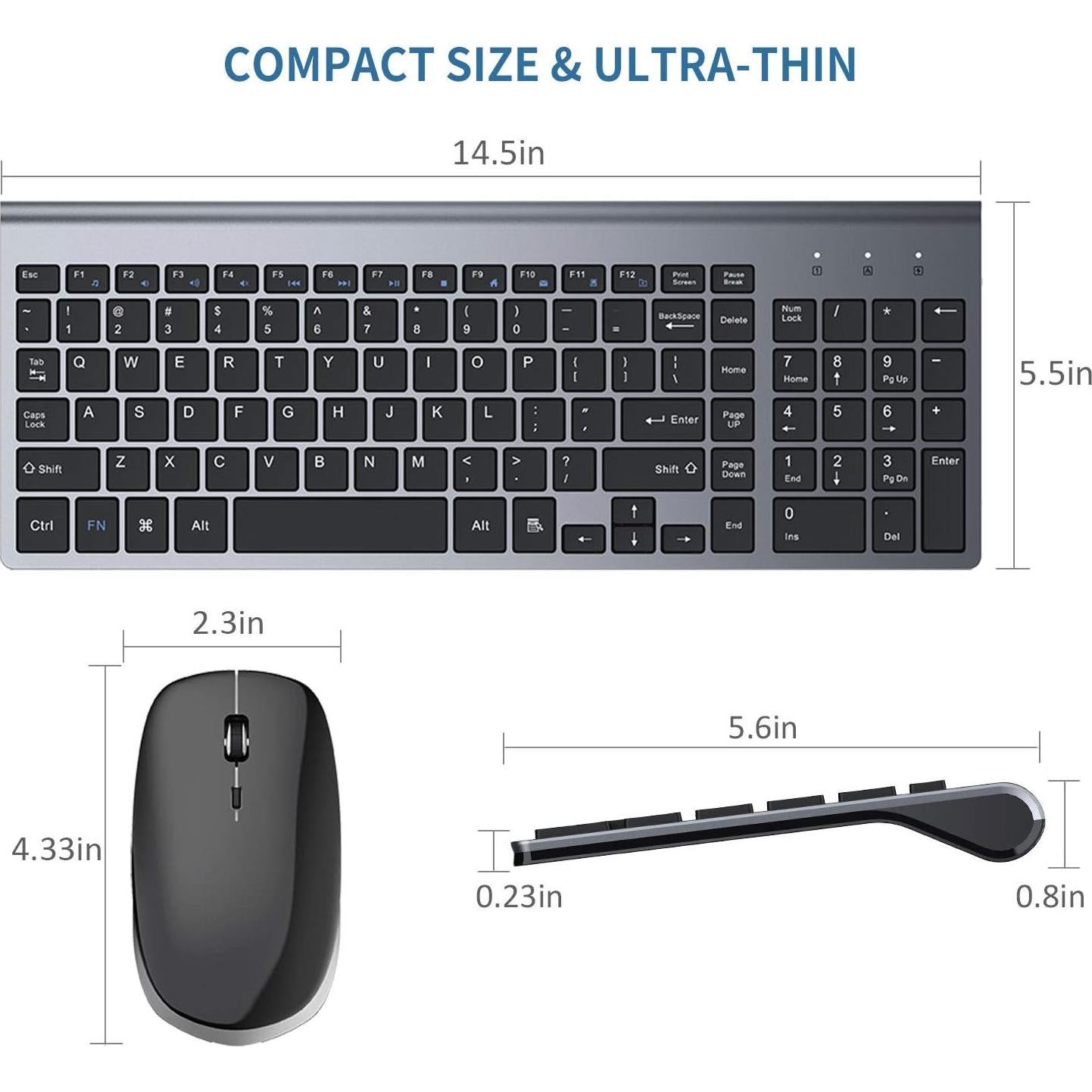 Combo Teclado y Ratón Inalámbricos FENIFOX USB 2.4G Ergonomico