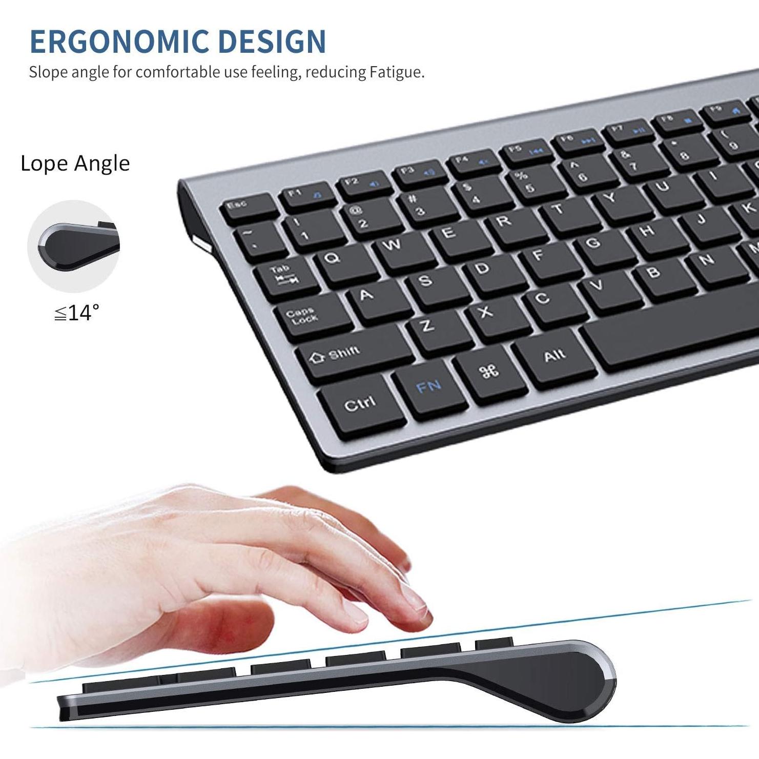 Combo Teclado y Ratón Inalámbricos FENIFOX USB 2.4G Ergonomico