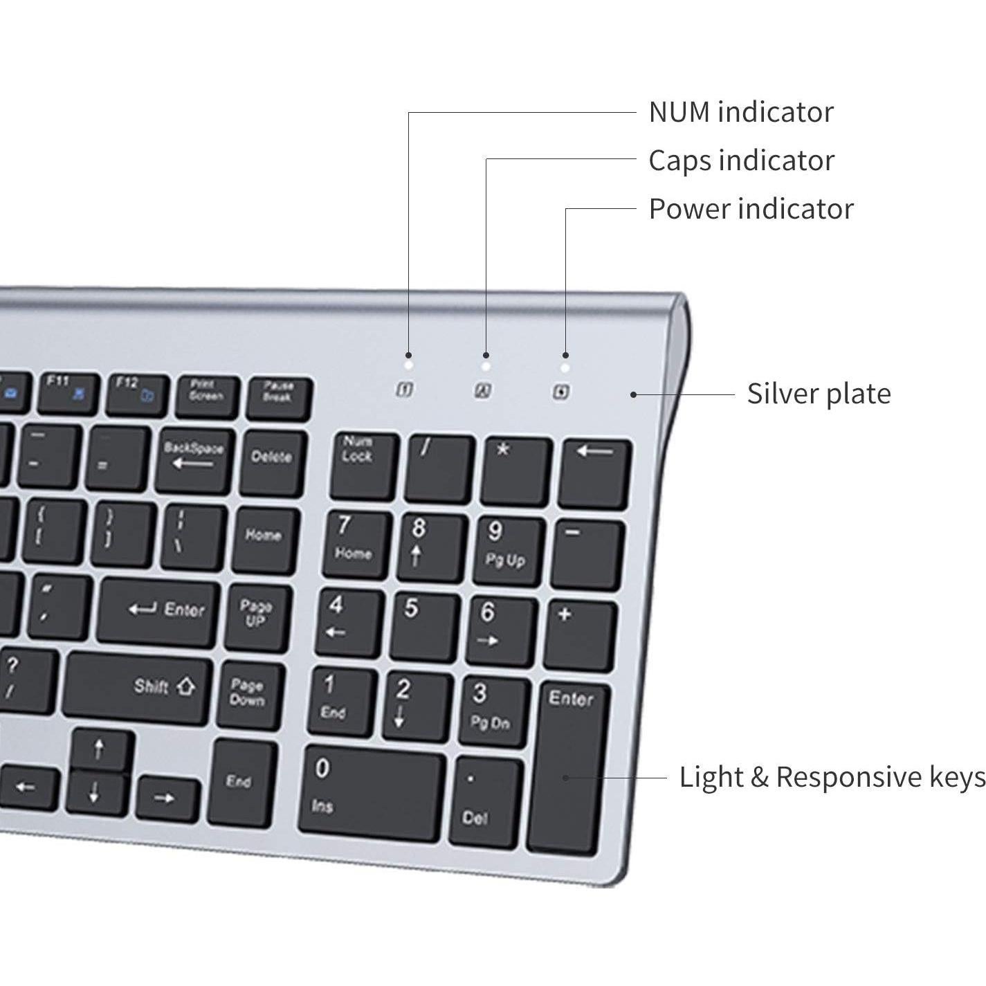 Combo Teclado y Ratón Inalámbricos FENIFOX USB 2.4G Ergonomico