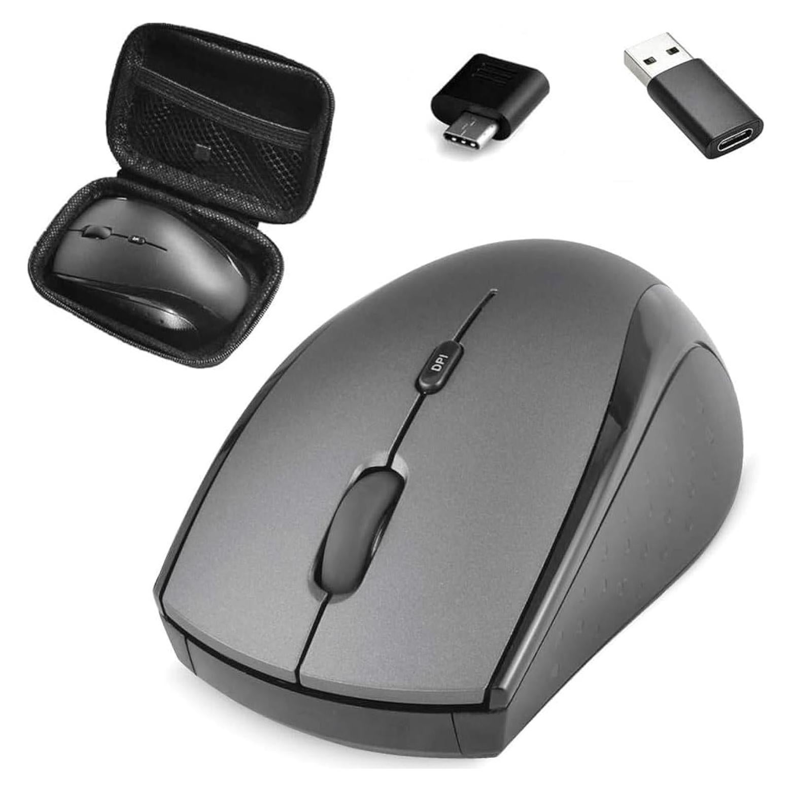 Ratón Inalámbrico Ergonómico HUIFEN Tipo C 2.4G Gris