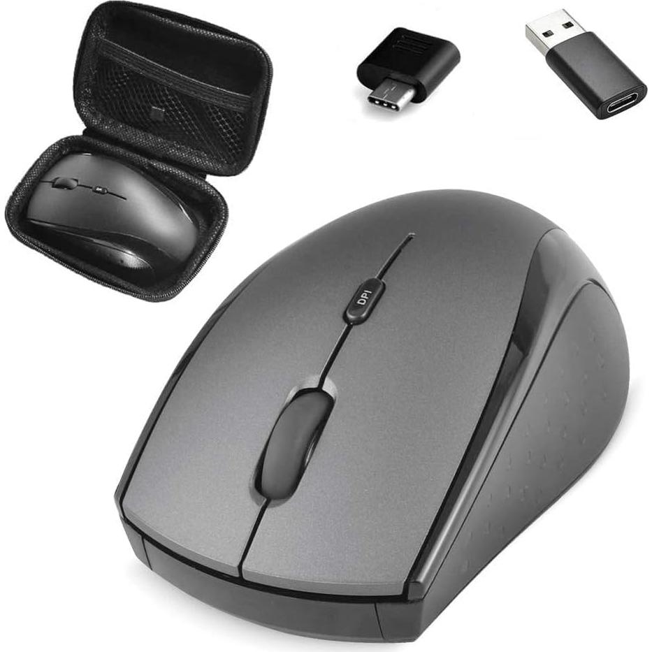 Ratón Inalámbrico Ergonómico HUIFEN Tipo C 2.4G Gris