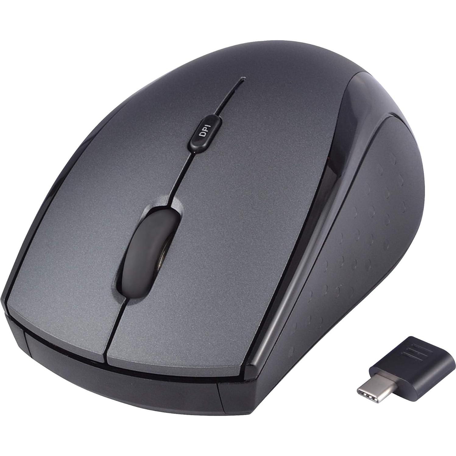 Ratón Inalámbrico Ergonómico HUIFEN Tipo C 2.4G Gris