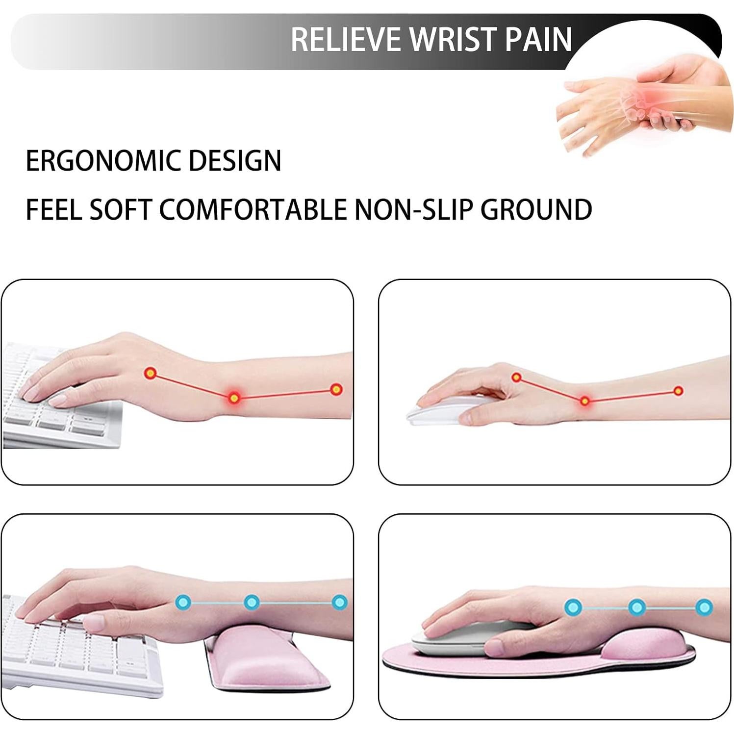 Juego de Almohadillas Ergonómicas Deokke para Muñeca - Negro