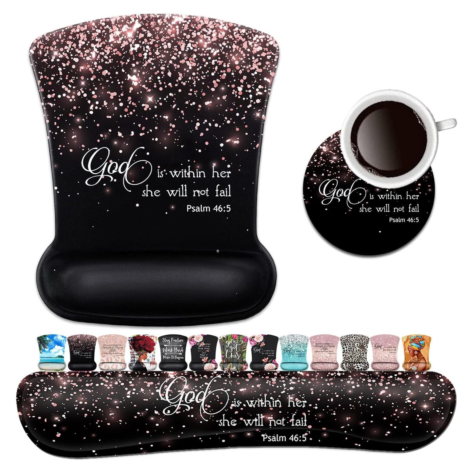 Set Almohadillas Ergonómicas para Muñeca FDHHKJUKO Rosa Dorado