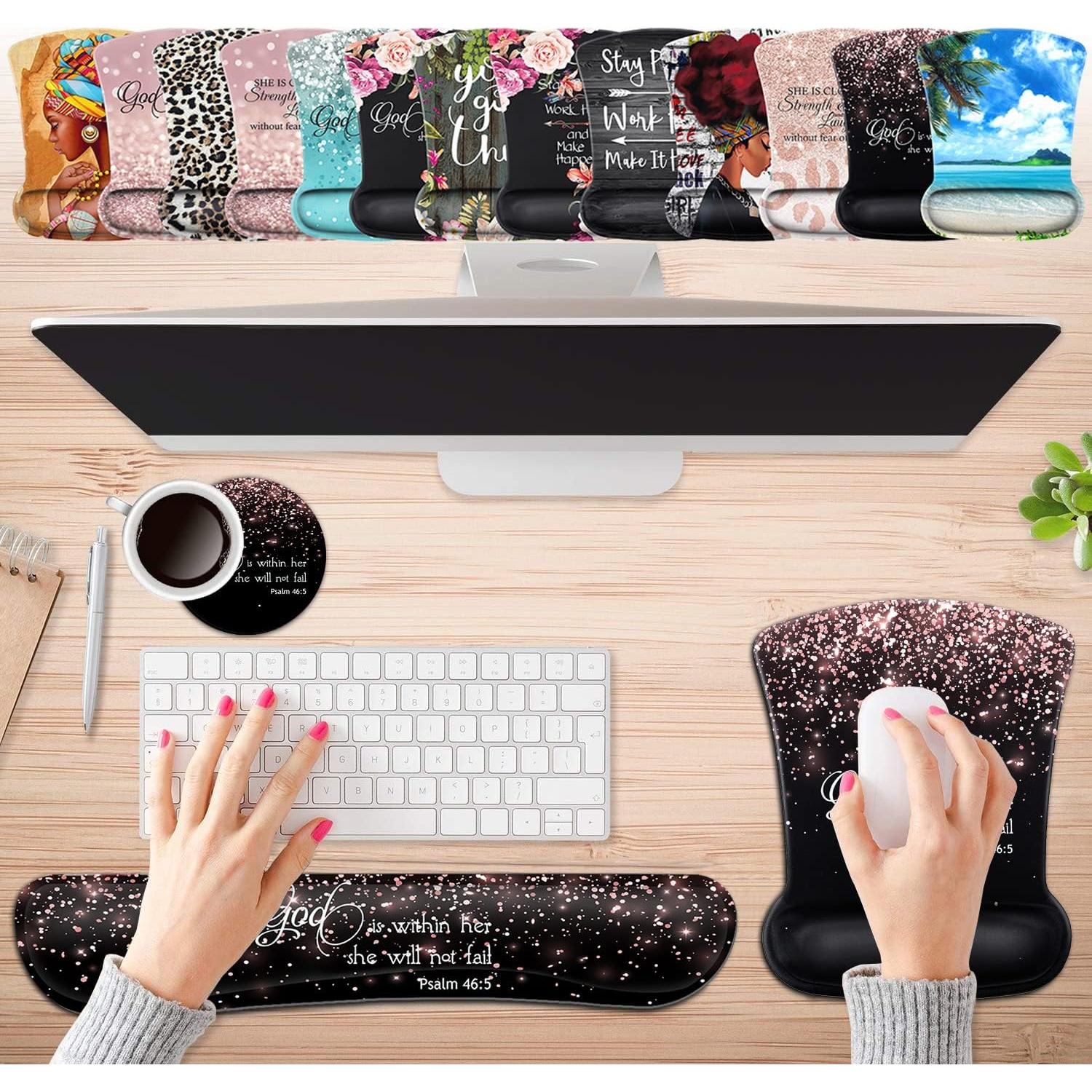 Set Almohadillas Ergonómicas para Muñeca FDHHKJUKO Rosa Dorado