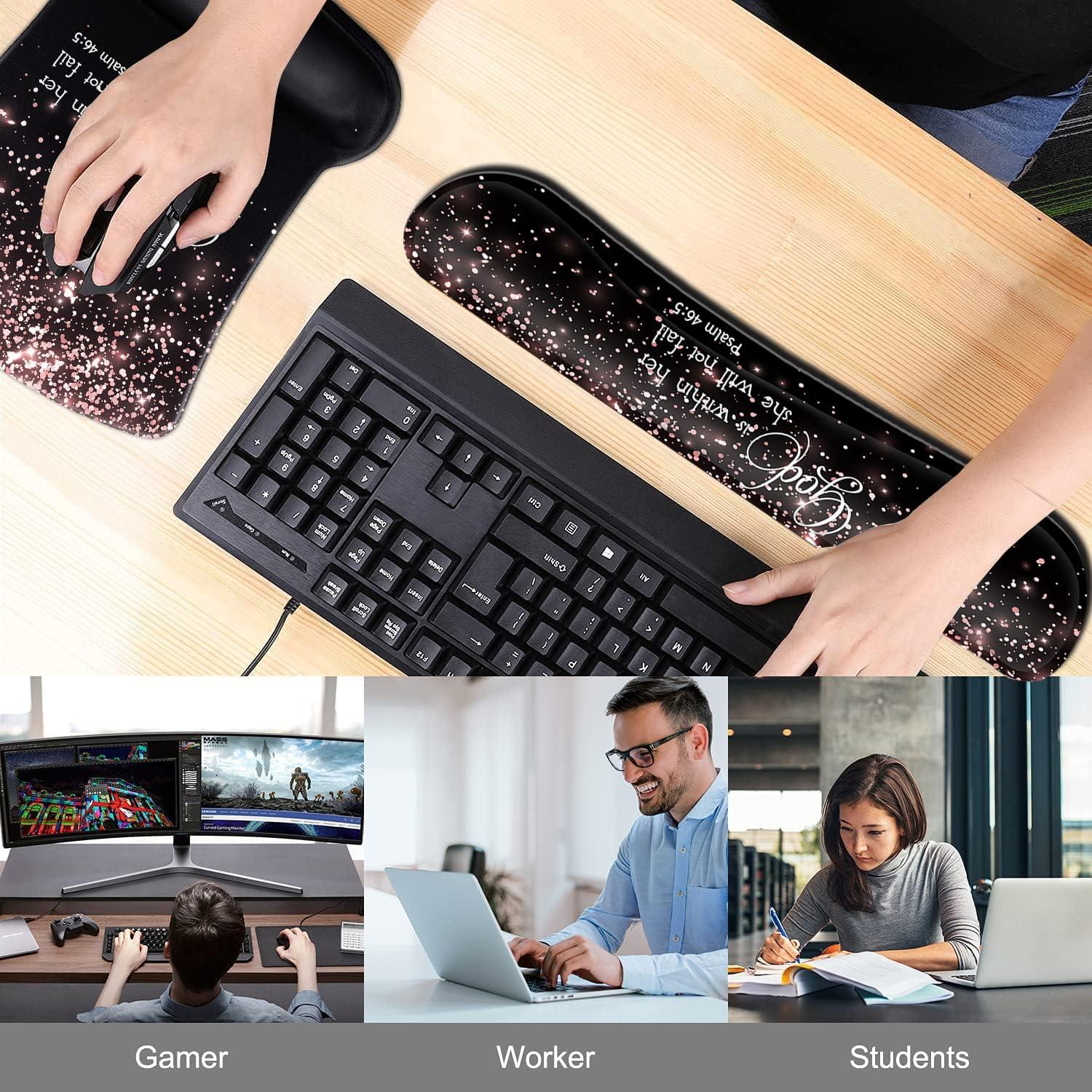 Set Almohadillas Ergonómicas para Muñeca FDHHKJUKO Rosa Dorado