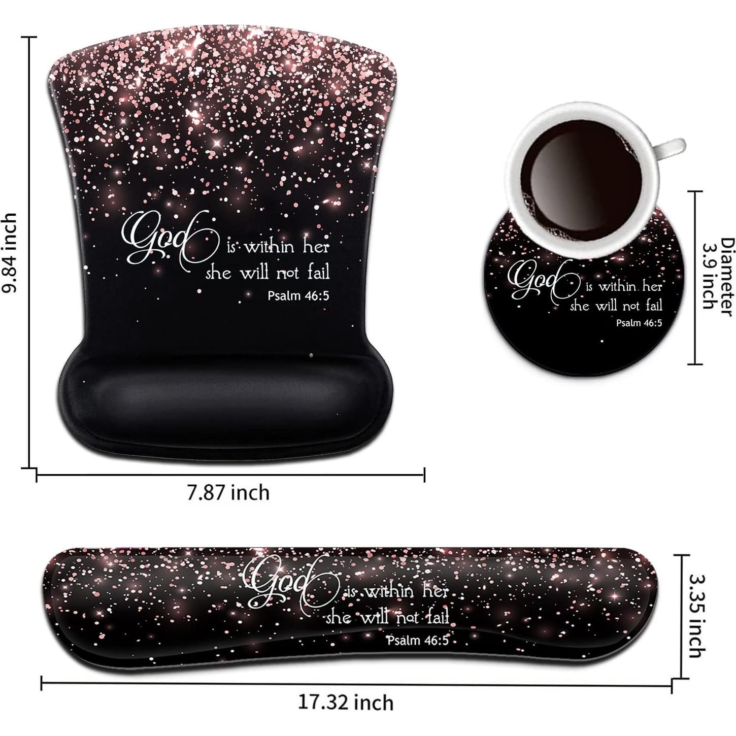 Set Almohadillas Ergonómicas para Muñeca FDHHKJUKO Rosa Dorado