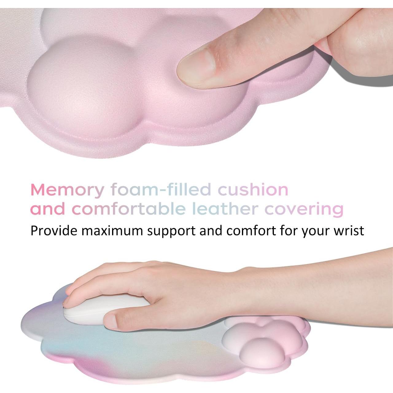 Almohadilla para Mouse JIKIOU Nube Arcoíris con Soporte