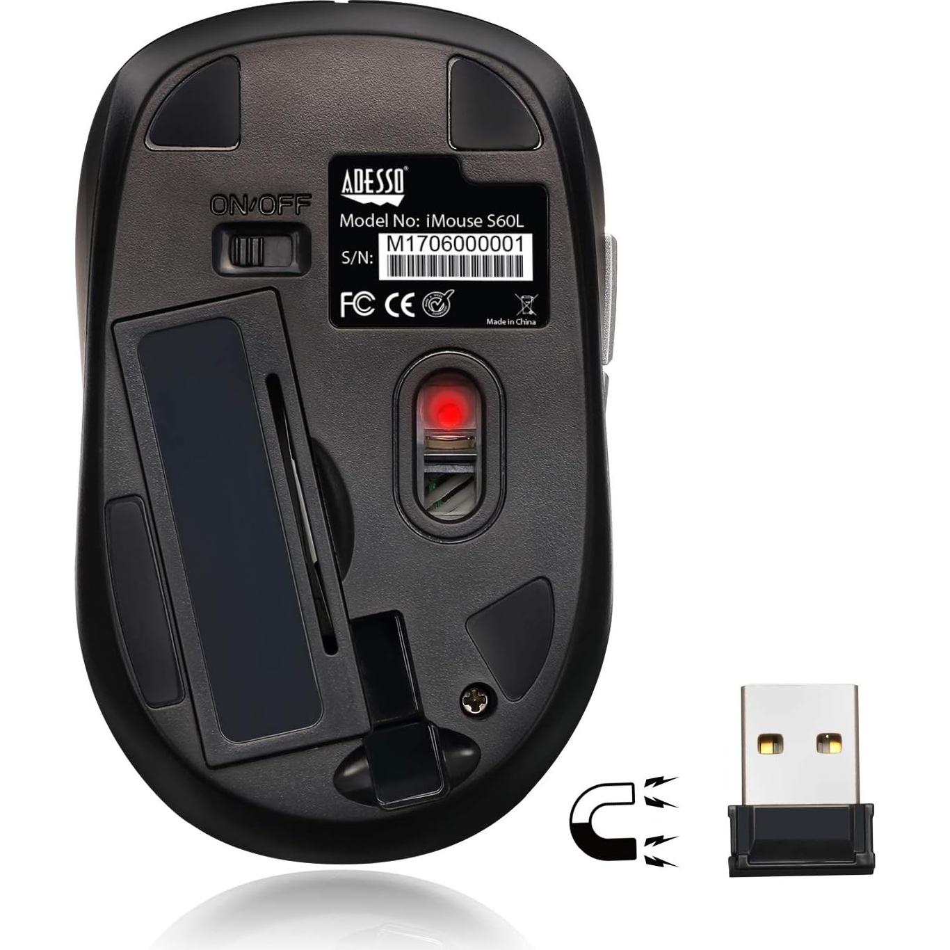 Ratón Óptico Inalámbrico Adesso iMouse S60 Azul 1600 DPI