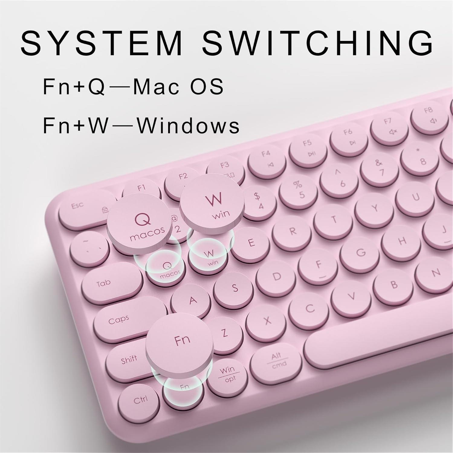 Combo Teclado y Ratón Inalámbrico MPTOG Rosa Sakura 110 Teclas