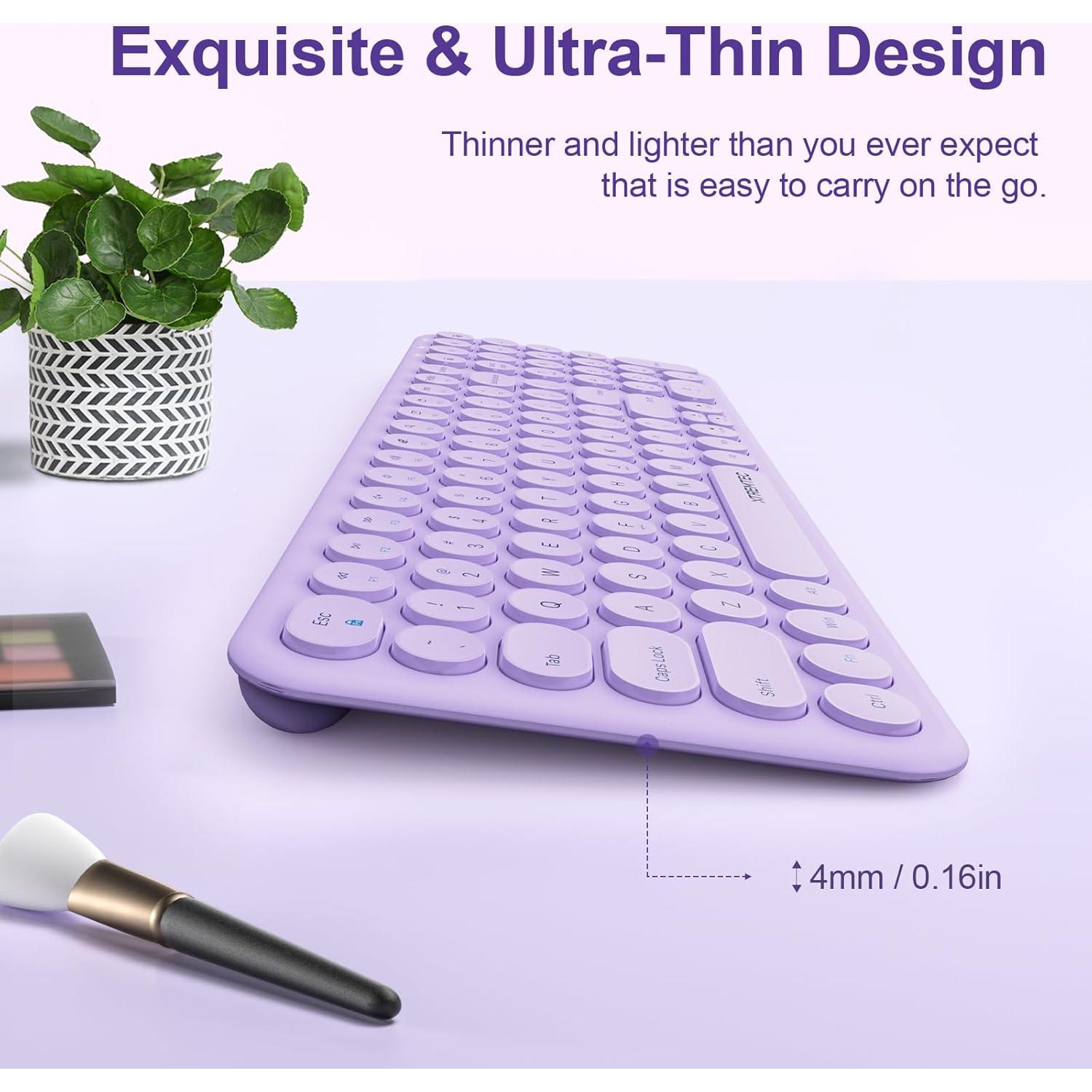 Combo Teclado y Ratón Inalámbrico XTREMTEC Púrpura Slim