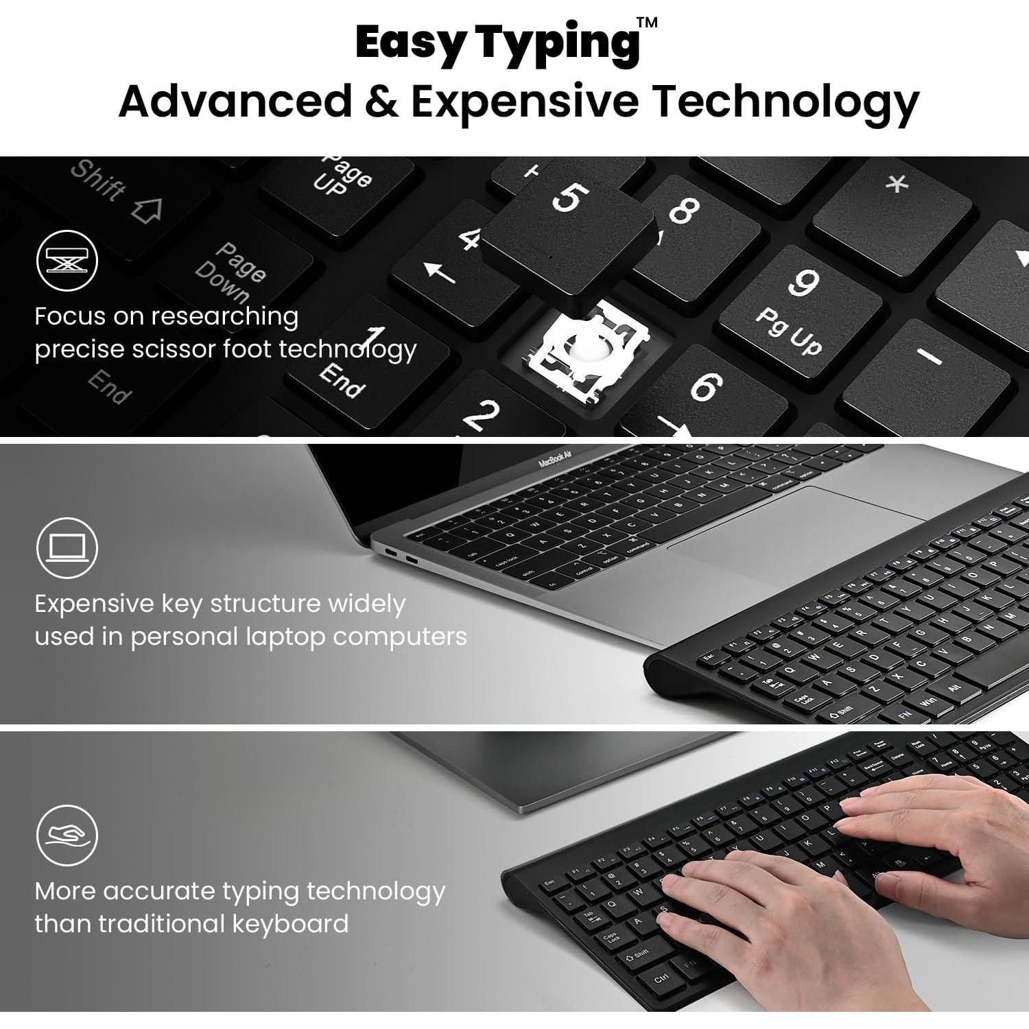 Combo Teclado y Ratón Inalámbrico Cimetech KF10 - Negro