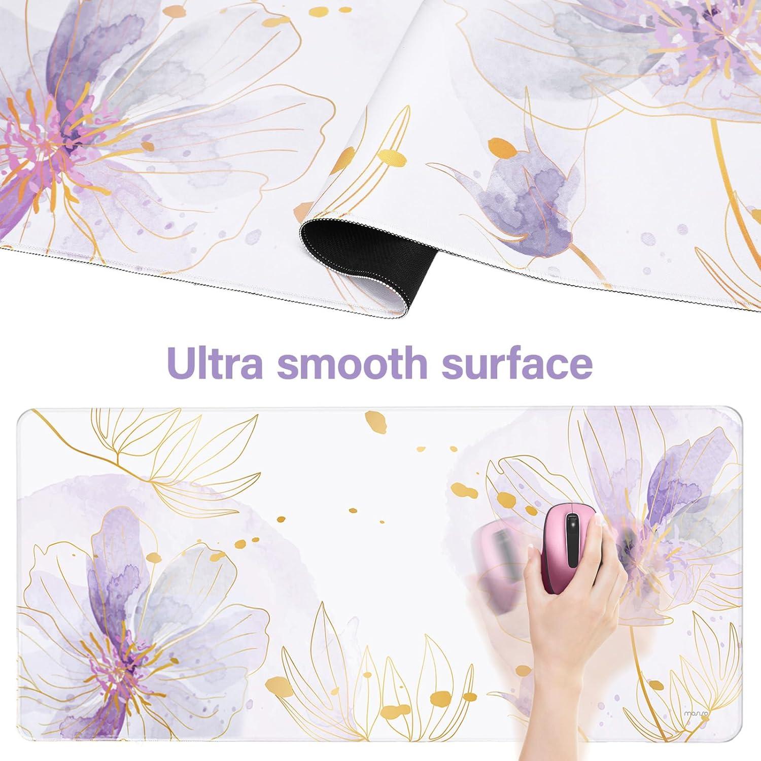 Alfombrilla de escritorio MOSISO ergonómica morada 90x40cm