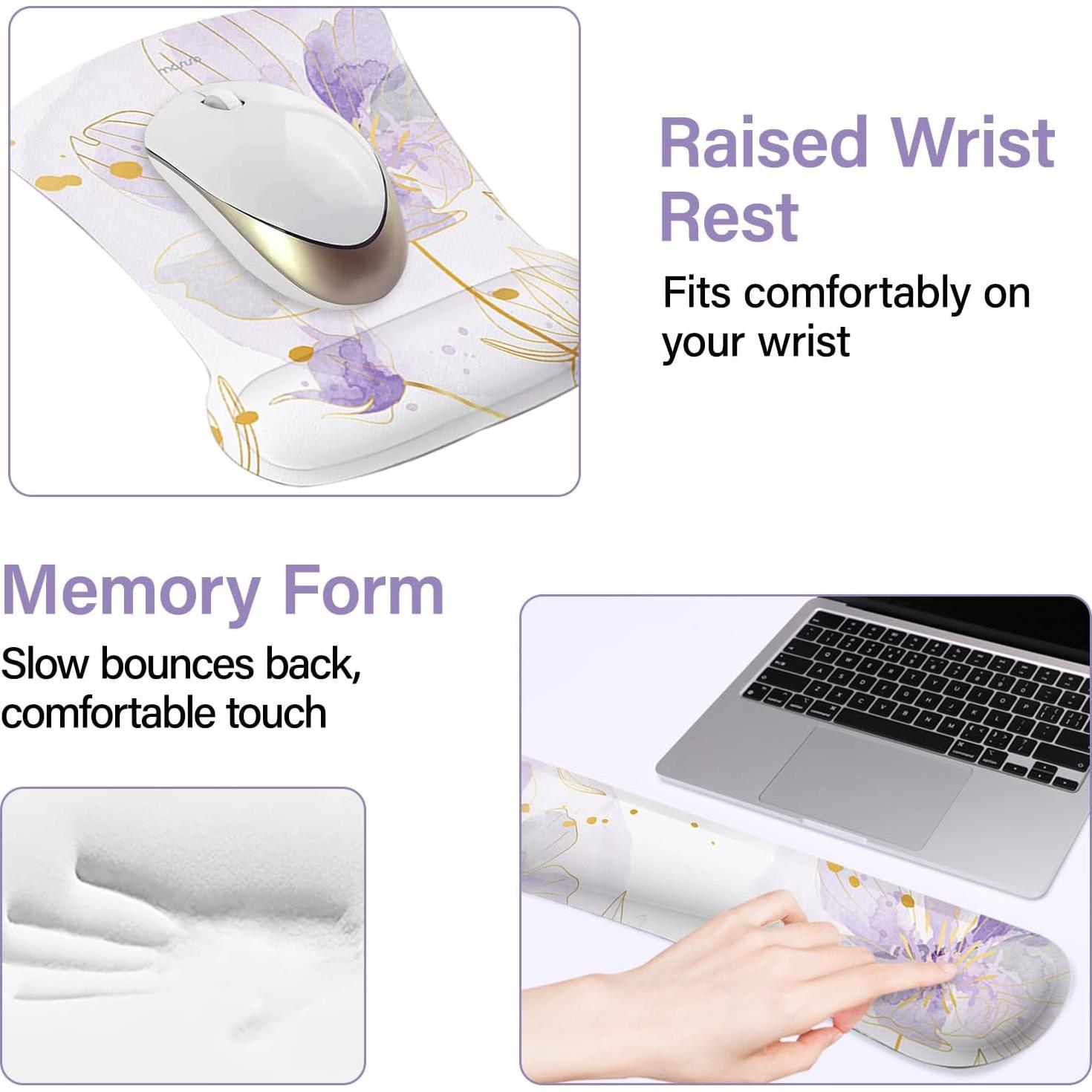 Alfombrilla de escritorio MOSISO ergonómica morada 90x40cm