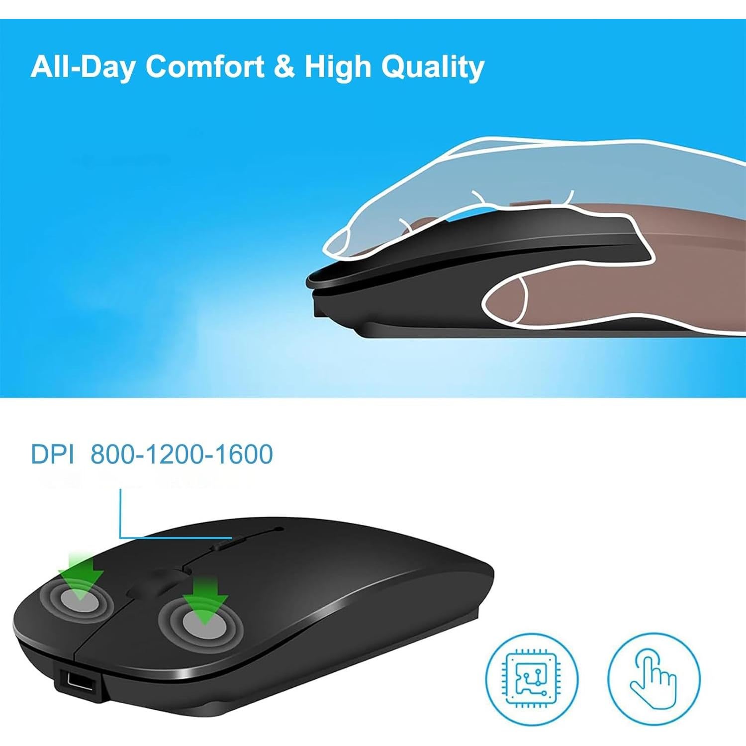 Ratón Inalámbrico Suteke USB-C y Bluetooth 5.2 Recargable