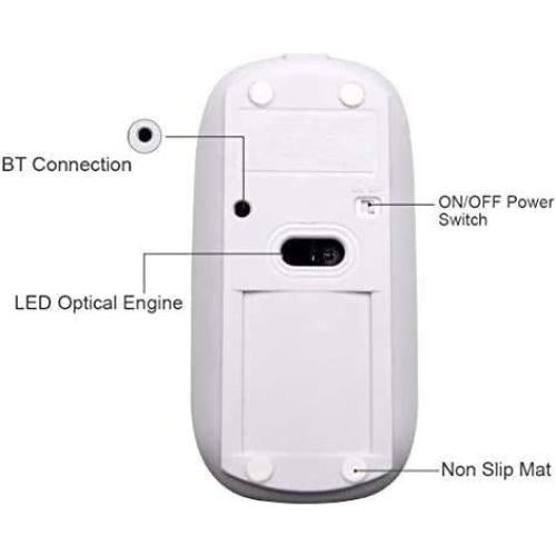 Ratón Inalámbrico Bluetooth Tsmine Slim Recargable Blanco