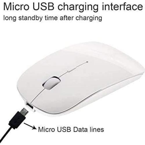 Ratón Inalámbrico Bluetooth Tsmine Slim Recargable Blanco