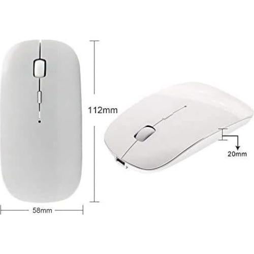 Ratón Inalámbrico Bluetooth Tsmine Slim Recargable Blanco
