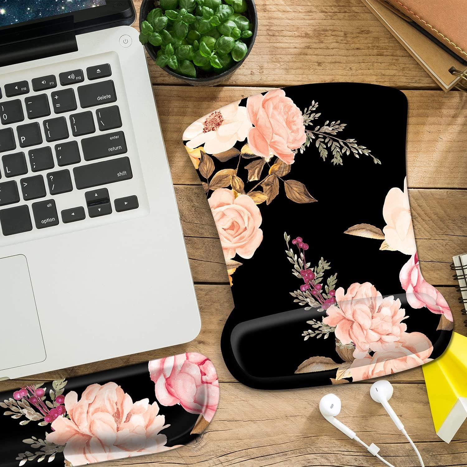 Set Almohadillas Ergonómicas HOMKUMY: Ratón, Teclado y Posavasos