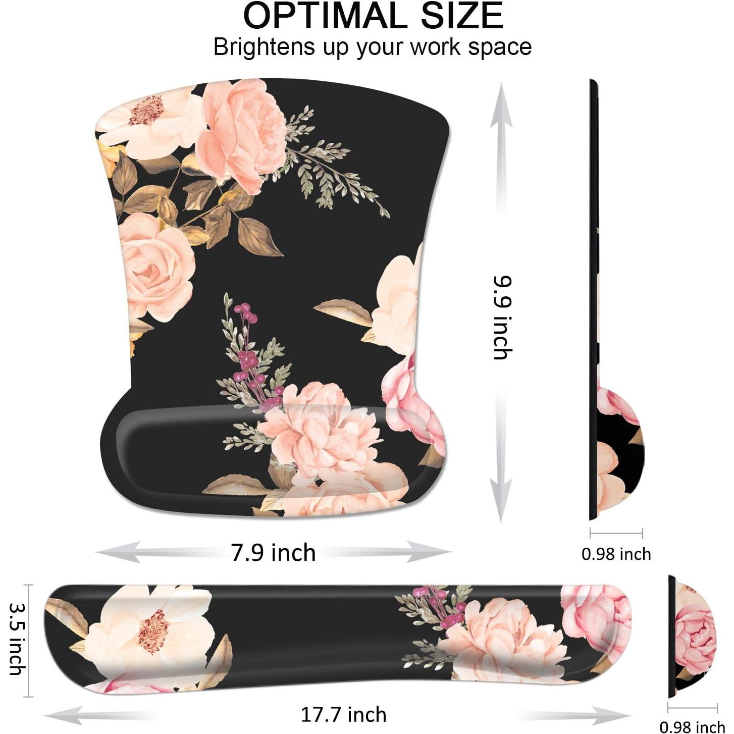 Set Almohadillas Ergonómicas HOMKUMY: Ratón, Teclado y Posavasos