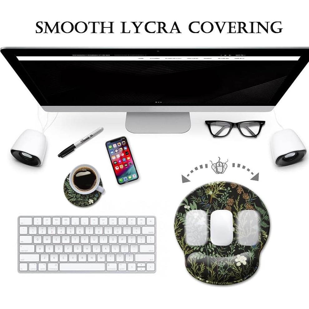 Almohadilla de Gel HOPONY para Ratón con Reposamuñecas - Flores Silvestres