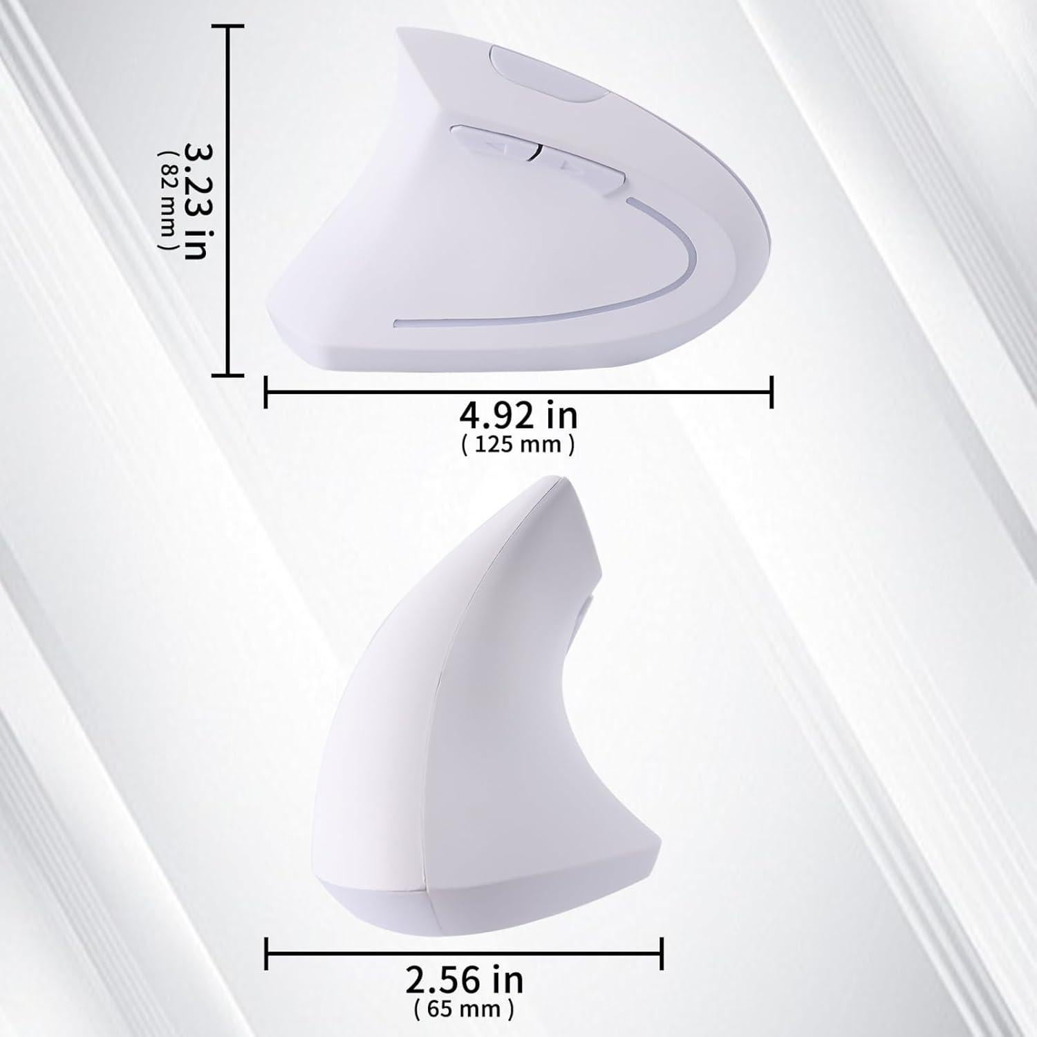 Ratón Ergonómico Inalámbrico para Zurdos Sunffice Blanco 6 Botones