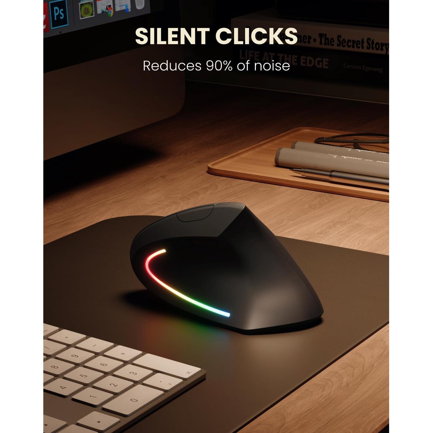 Ratón Inalámbrico Recargable Ergonómico POJTK 4800 DPI