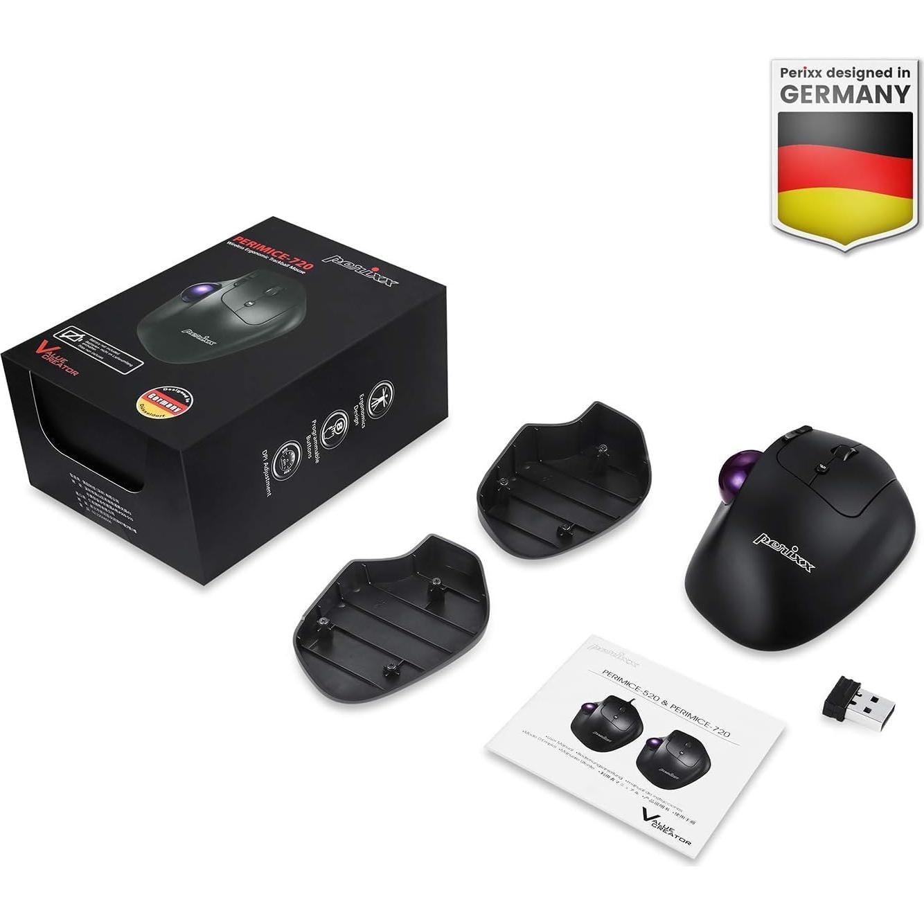 Ratón Ergonómico Inalámbrico Perixx PERIMICE-720 Negro