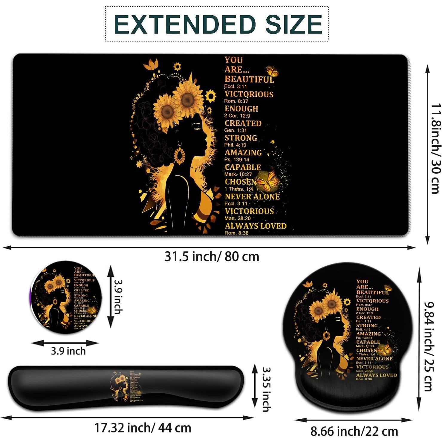 Alfombrilla de Ratón Grande JVGFYNKL con Reposamuñecas 80x30cm