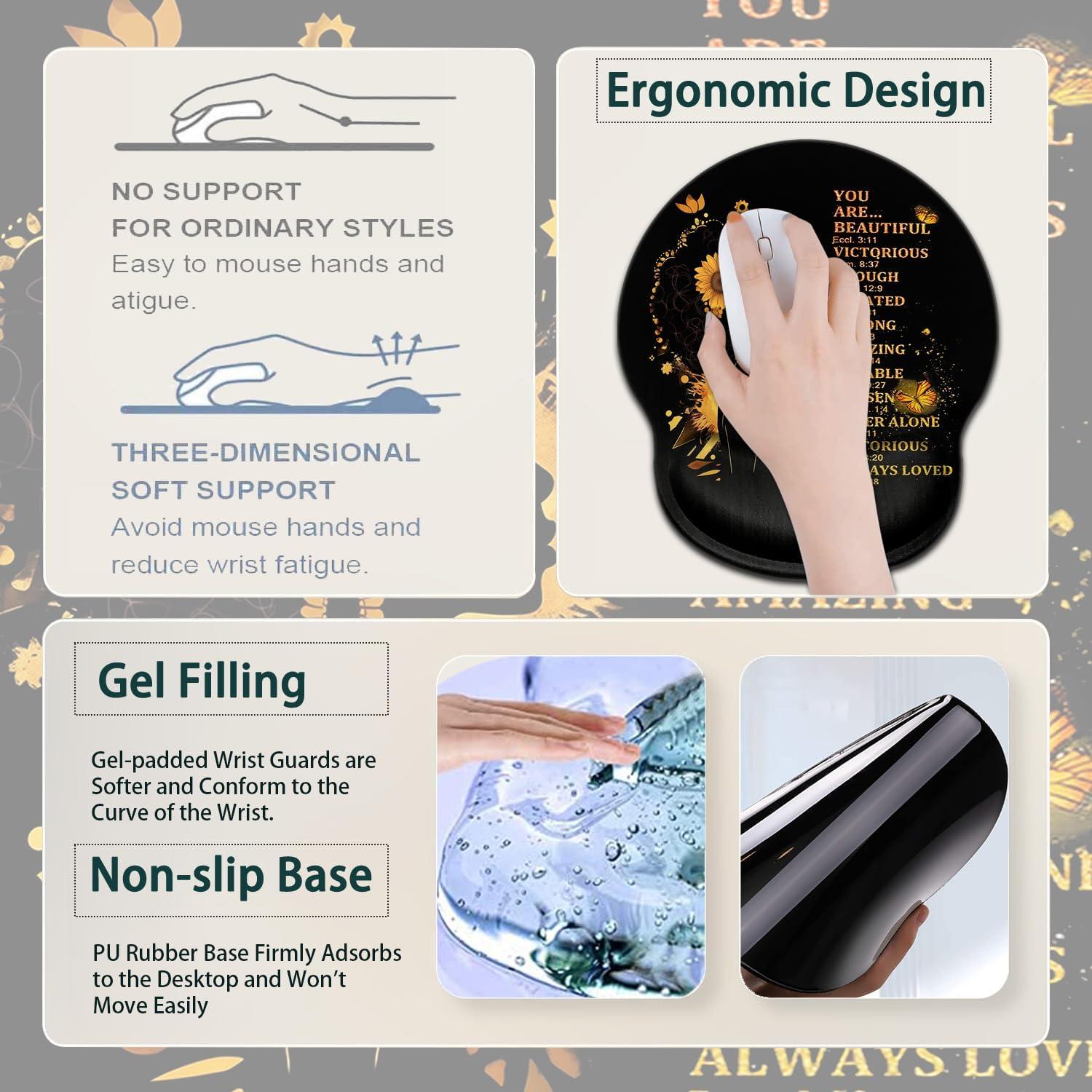 Alfombrilla de Ratón Grande JVGFYNKL con Reposamuñecas 80x30cm