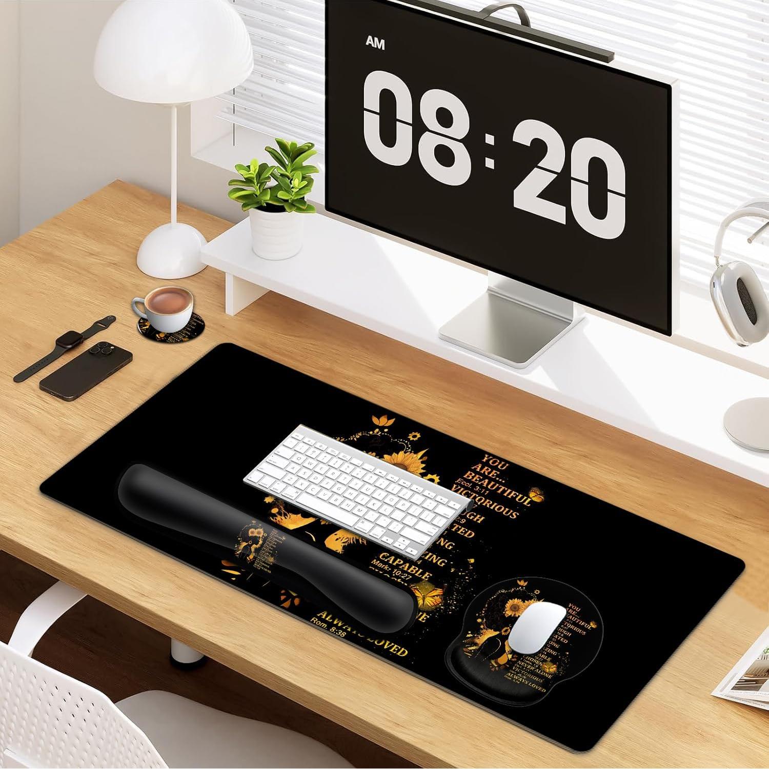 Alfombrilla de Ratón Grande JVGFYNKL con Reposamuñecas 80x30cm