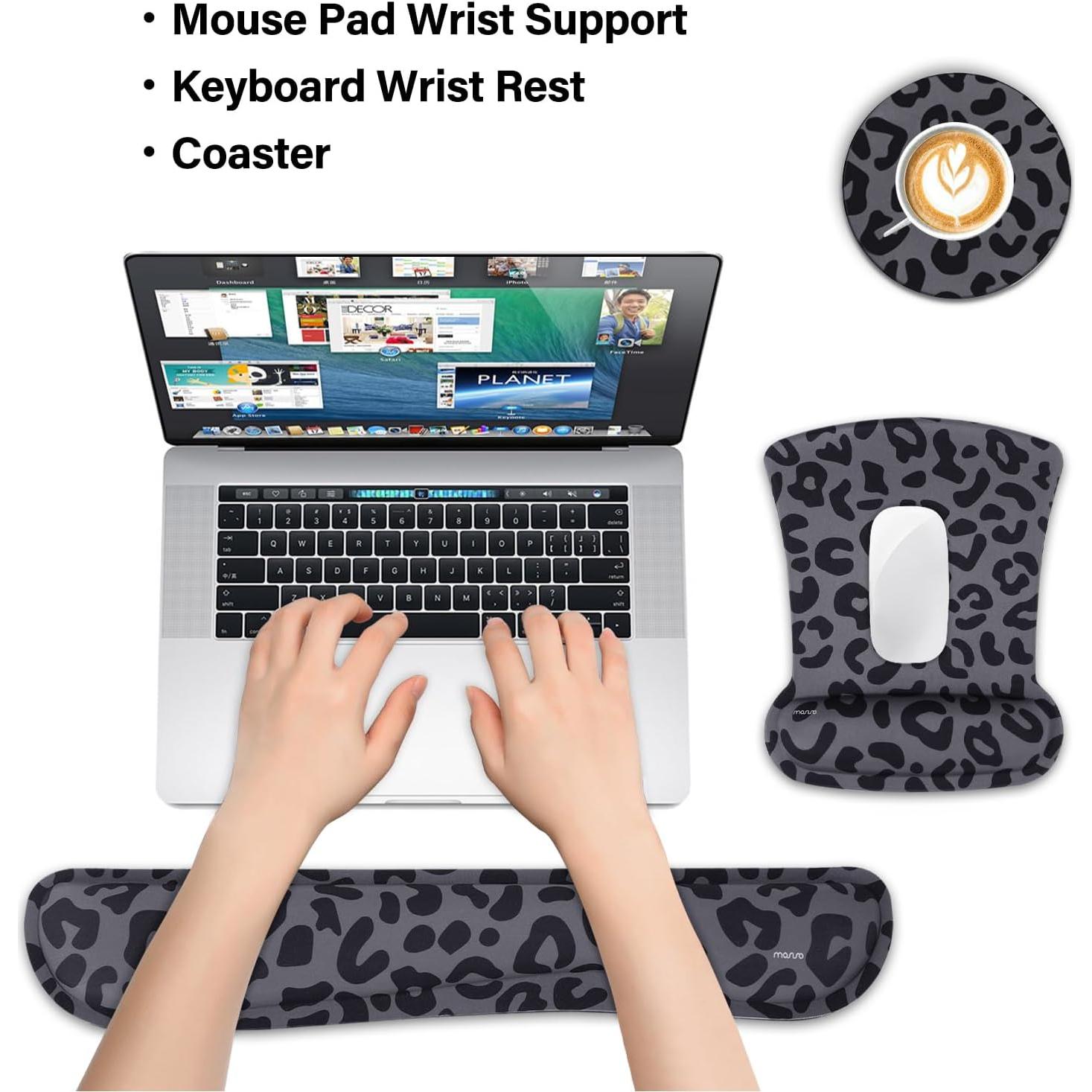 Soporte Reposamuñecas Ergonómico MOSISO + Alfombrilla Negro