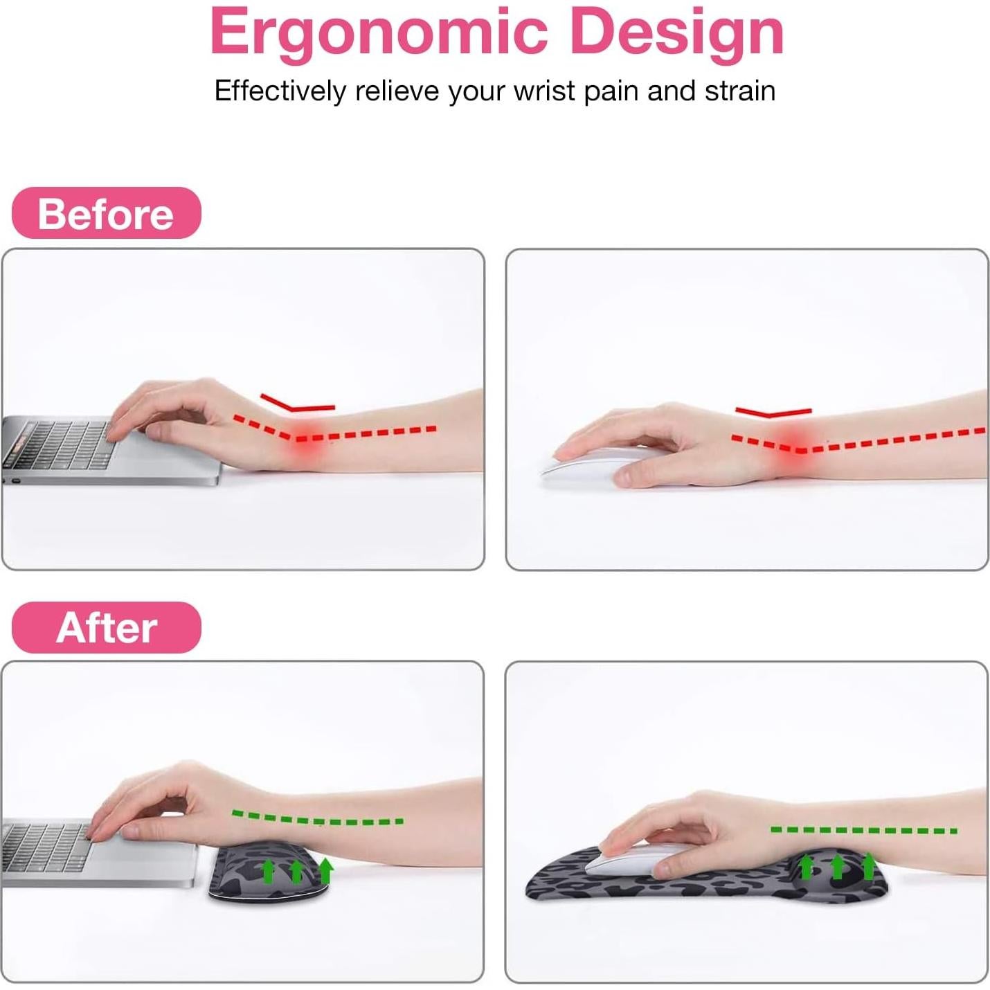 Soporte Reposamuñecas Ergonómico MOSISO + Alfombrilla Negro