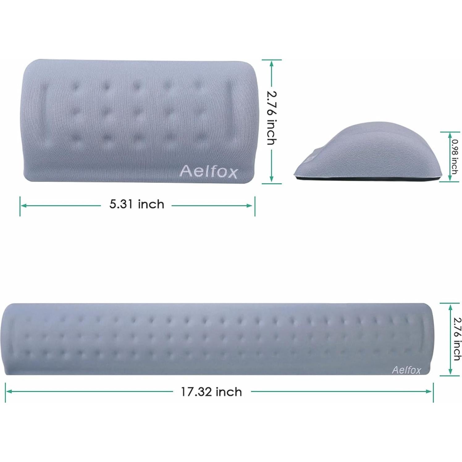 Juego de Reposamuñecas Ergonómico Aelfox para Teclado y Ratón Negro