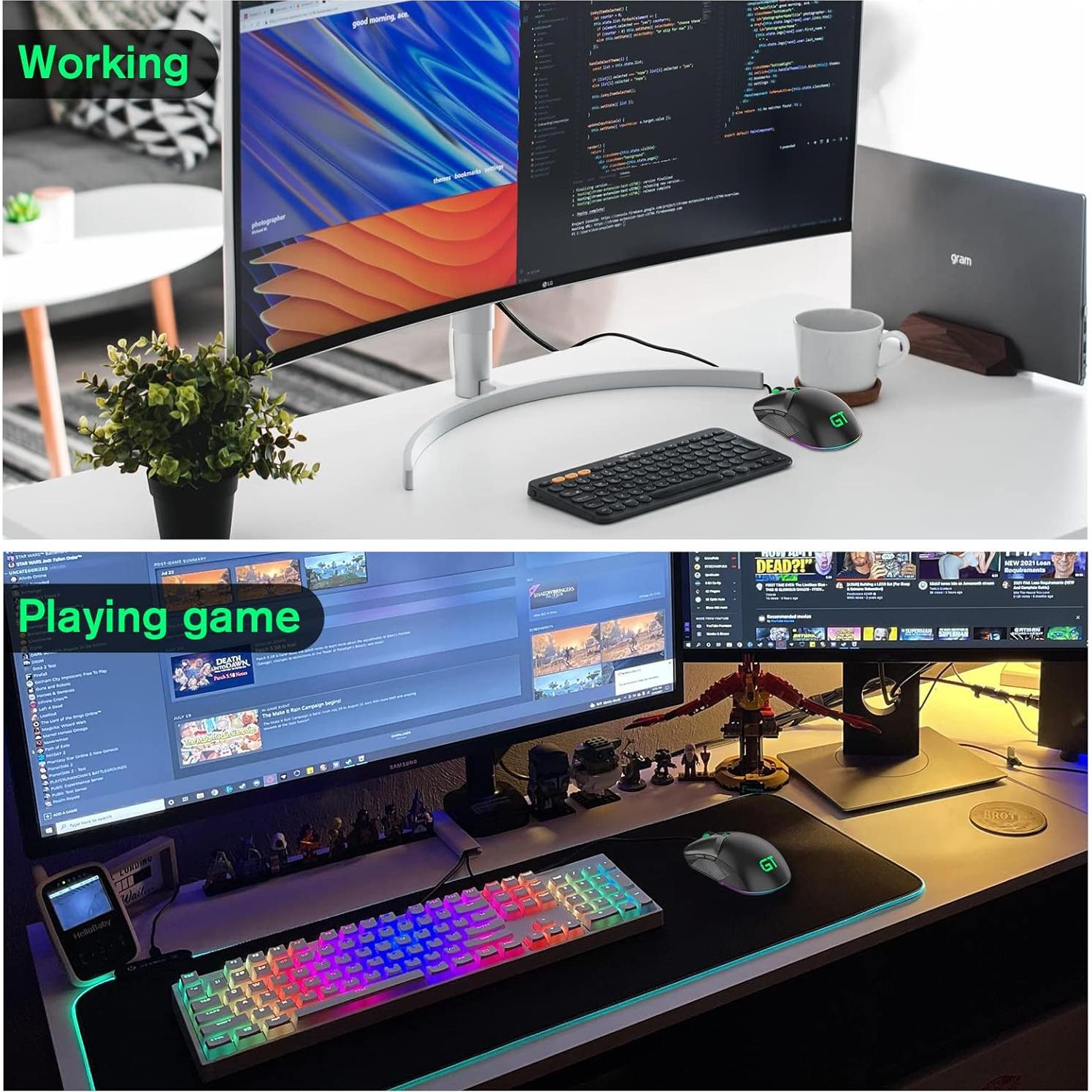 Ratón Gaming RaceGT USB Ergonómico con Retroiluminación RGB 8000 DPI