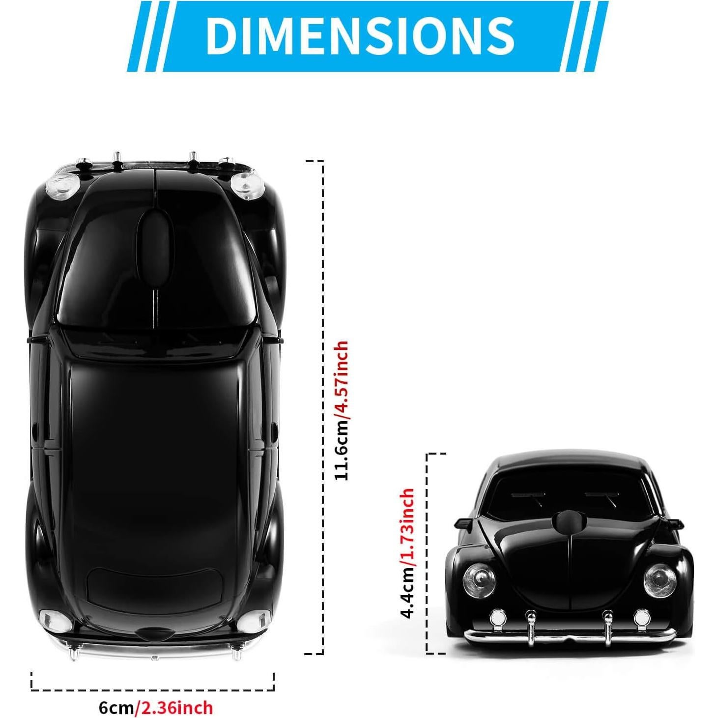Ratón inalámbrico BKLNOG H120-BK 1600 DPI diseño coche negro